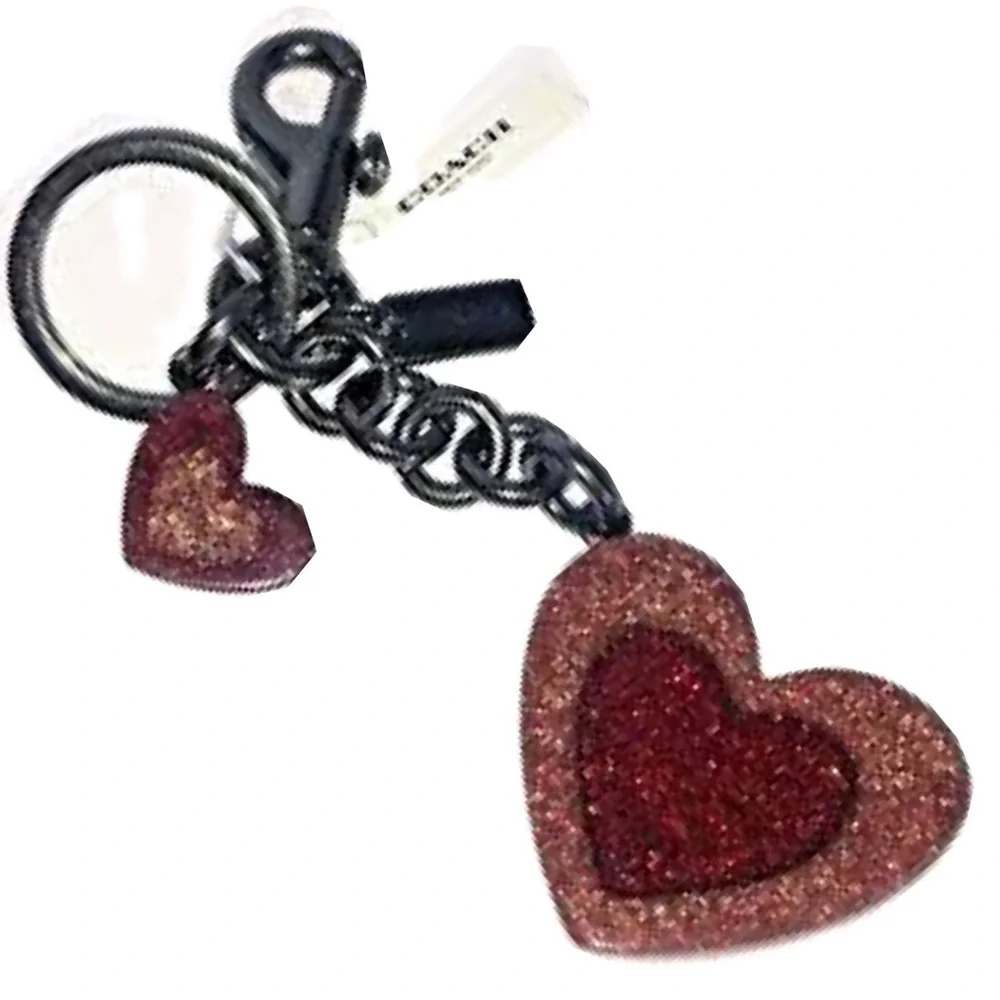 Coach Heart Resin Dangle Valentine Keychain Charm Fob NWT F40683